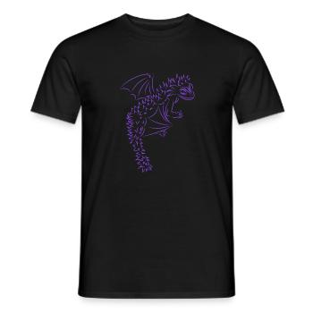 Nuri der kleine Drache, lila - Männer T-Shirt - Schwarz - Vorne - AI Model Male 178 light (178cm)