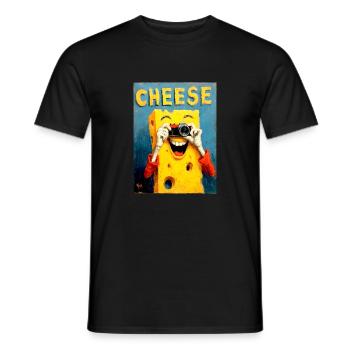"Cheese" by van Gogh - Men's T-Shirt - black - Front - AI Model Male 178 light (178cm)