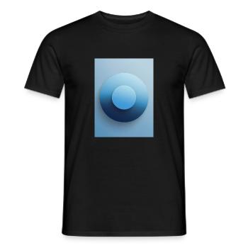 Blue Focus - Abstract 3D Circle, Blue, Gradient - Men's T-Shirt - black - Front - AI Model Male 178 light (178cm)