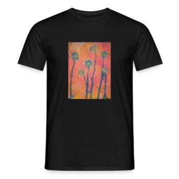 blumen kunstdruck pflanzen - Männer T-Shirt - Schwarz - Vorne - AI Model Male 178 light (178cm)