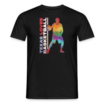 Texas basketball design for proud Texas fans - Men's T-Shirt - black - Front - AI Model Male 178 light (178cm)
