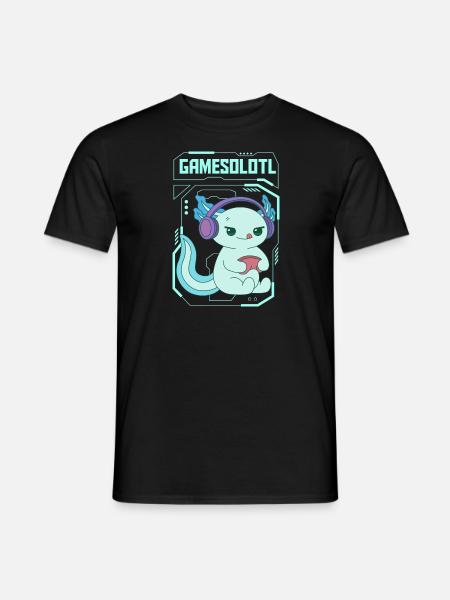 Gamesolotl Pun Design für Axolotl-Liebhaber - Männer T-Shirt - Schwarz