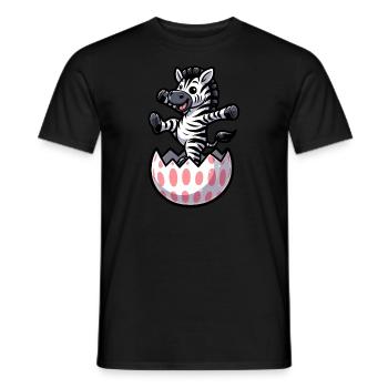 Easter Zebra Comic Easter Egg - Men's T-Shirt - black - Front - AI Model Male 178 light (178cm)