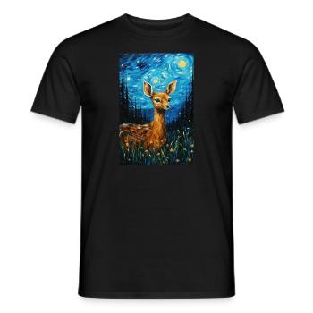 Reh - Männer T-Shirt - Schwarz - Vorne - AI Model Male 178 light (178cm)