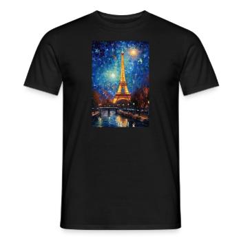 Eiffelturm - Männer T-Shirt - Schwarz - Vorne - AI Model Male 178 light (178cm)