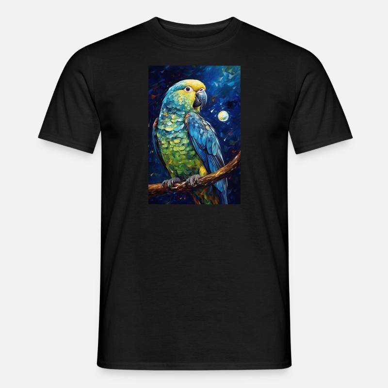 Papagei - Männer T-Shirt - Schwarz