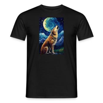 Wolf - Männer T-Shirt - Schwarz - Vorne - AI Model Male 178 light (178cm)