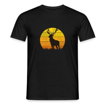 Hirsch - Männer T-Shirt - Schwarz - Vorne - AI Model Male 178 light (178cm)