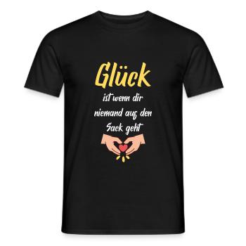 Glück ist wenn dir niemand auf den Sack geht - Männer T-Shirt - Schwarz - Vorne - AI Model Male 178 light (178cm)