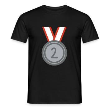 Medaille Zweiter Platz Sport - Männer T-Shirt - Schwarz - Vorne - AI Model Male 178 light (178cm)
