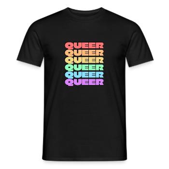 Queer gay pride 6 rainbow colors - Men's T-Shirt - black - Front - AI Model Male 178 light (178cm)