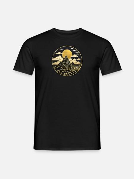 Chinese Style Landscape, Oriental Landscape Logo - Men's T-Shirt - black