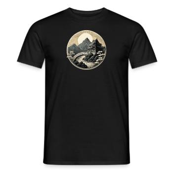 Chinese Style Landscape, Oriental Landscape, Japan - Men's T-Shirt - black - Front - AI Model Male 178 light (178cm)
