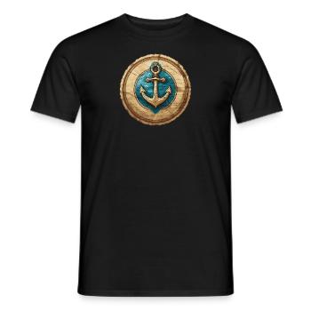 ancre nautique, ancre marine, symbole marin - T-shirt homme - noir - Devant - AI Model Male 178 light (178cm)