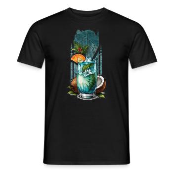 Tropical Indulgence: Coconut Cocktails - Men's T-Shirt - black - Front - AI Model Male 178 light (178cm)