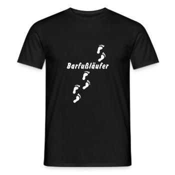 Barfußläufer - Männer T-Shirt - Schwarz - Vorne - AI Model Male 178 light (178cm)