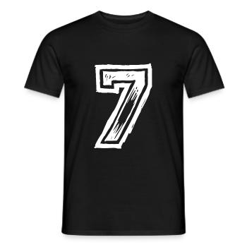 7 nombre de maillots - T-shirt homme - noir - Devant - AI Model Male 178 light (178cm)