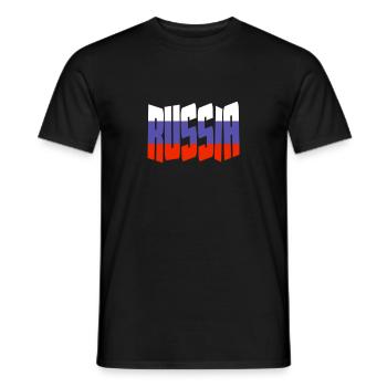 Russia flag letters colors - Men's T-Shirt - black - Front - AI Model Male 178 light (178cm)