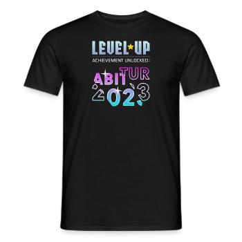 Level Up Abi - Männer T-Shirt - Schwarz - Vorne - AI Model Male 178 light (178cm)