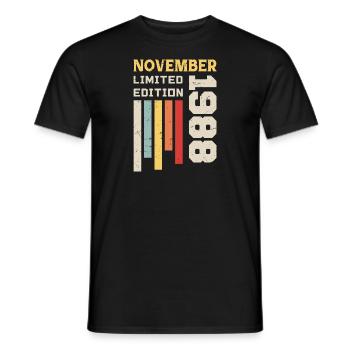 Novembre 1988 Cadeau Anniversaire - Novembre 1988 - T-shirt homme - noir - Devant - AI Model Male 178 light (178cm)