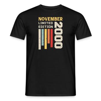 November 2000 Birthday Gift - November 2000 - Men's T-Shirt - black - Front - AI Model Male 178 light (178cm)