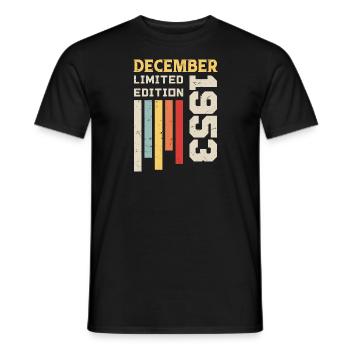 Décembre 1953 Cadeau Anniversaire - Décembre 1953 - T-shirt homme - noir - Devant - AI Model Male 178 light (178cm)