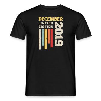 December 2019 - Birthday Gift December 2019 - Men's T-Shirt - black - Front - AI Model Male 178 light (178cm)
