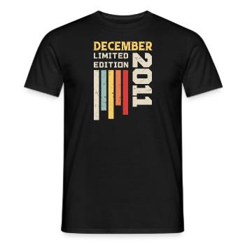 December 2011 - December 2011 Birthday Gift - Men's T-Shirt - black - Front - AI Model Male 178 light (178cm)