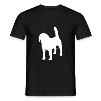 Beagle silhouette - Men's T-Shirt - black - Front - AI Model Male 178 light (178cm)