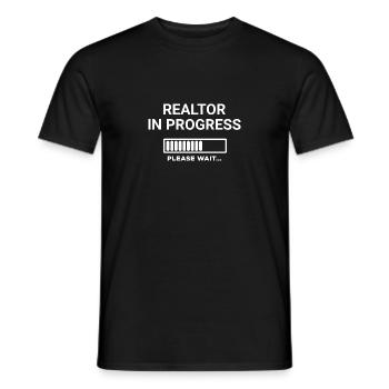 Realtor in Progress Please Wait - Men's T-Shirt - black - Front - AI Model Male 178 light (178cm)
