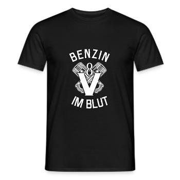 V8 - Benzin im Blut - Männer T-Shirt - Schwarz - Vorne - AI Model Male 178 light (178cm)
