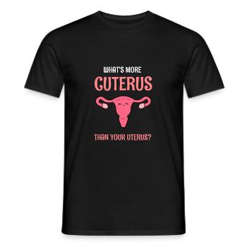 Cuterus Obgyn or Midwife Gift - Men's T-Shirt - black - Front - AI Model Male 178 light (178cm)