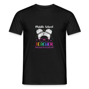 Middle School Teachers - Men's T-Shirt - black - Front - AI Model Male 178 light (178cm)