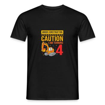 Chantier de la fête d’anniversaire des enfants - T-shirt homme - noir - Devant - AI Model Male 178 light (178cm)