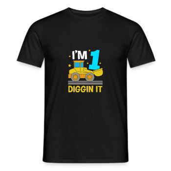 Children's birthday party construction site - Men's T-Shirt - black - Front - AI Model Male 178 light (178cm)