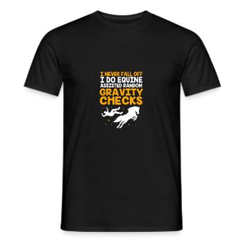 Springreiten Springpferd - Männer T-Shirt - Schwarz - Vorne - AI Model Male 178 light (178cm)