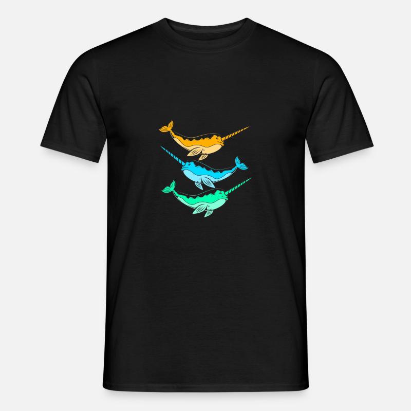 Narwal - Männer T-Shirt - Schwarz