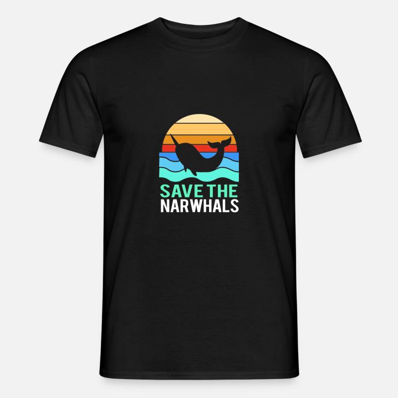 Narwal - Männer T-Shirt - Schwarz