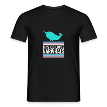 Narwhal - Men's T-Shirt - black - Front - AI Model Male 178 light (178cm)