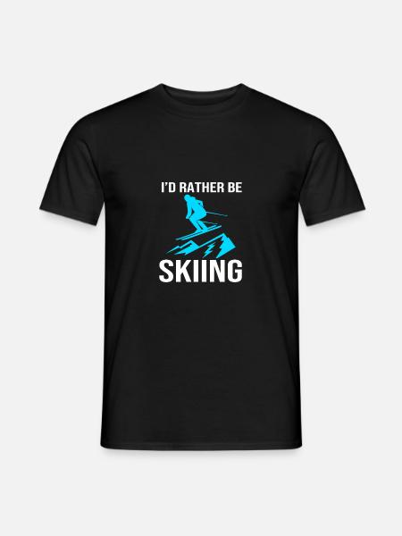 Ski Skiurlaub - Männer T-Shirt - Schwarz