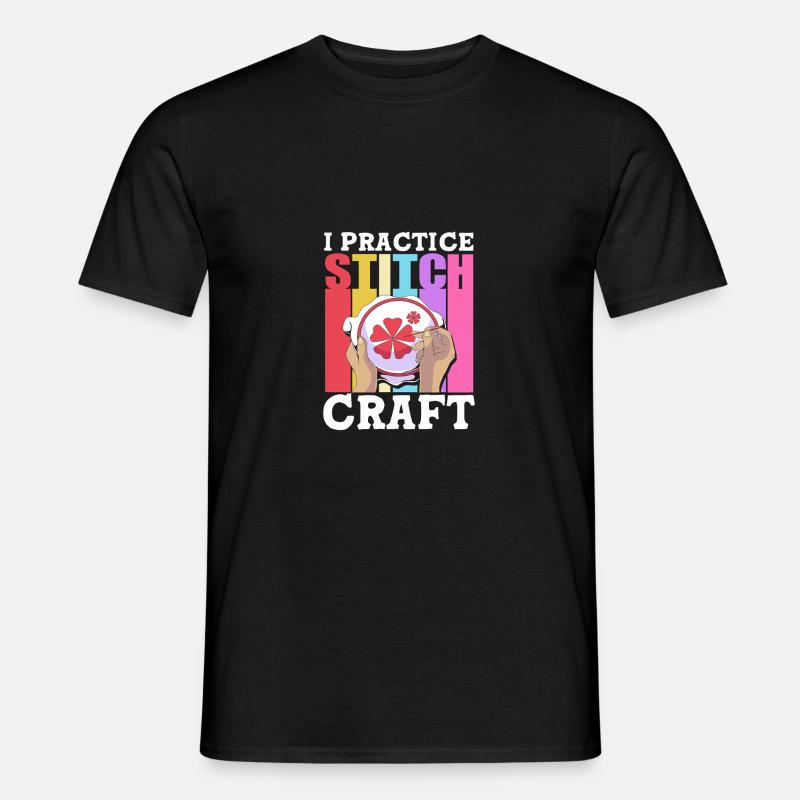 Kreuzstich - Männer T-Shirt - Schwarz