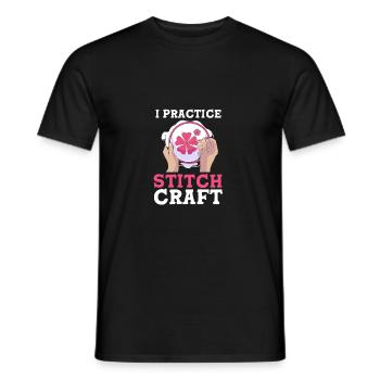 Kreuzstich - Männer T-Shirt - Schwarz - Vorne - AI Model Male 178 light (178cm)