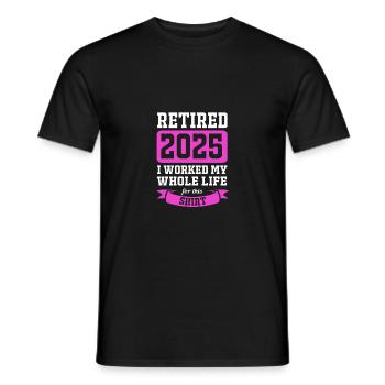 Retirement 2025 Pensioner Pension Pensioner - Men's T-Shirt - black - Front - AI Model Male 178 light (178cm)