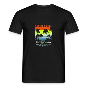 Retirement 2025 Pensioner Pension Pensioner - Men's T-Shirt - black - Front - AI Model Male 178 light (178cm)