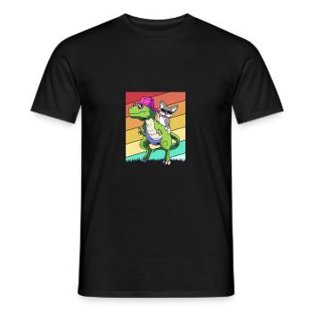 Boston Terrier - T-shirt homme - noir - Devant - AI Model Male 178 light (178cm)