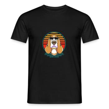 Basset Hound - Männer T-Shirt - Schwarz - Vorne - AI Model Male 178 light (178cm)