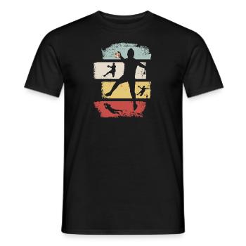 Handball Retro Stripe Handball Vintage - T-shirt homme - noir - Devant - AI Model Male 178 light (178cm)