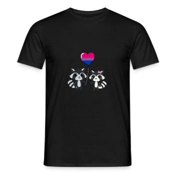 Raccoon Couple Bisexual Pride - Men's T-Shirt - black - Front - AI Model Male 178 light (178cm)