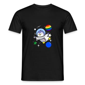 Penguin Astronaut Gay Pride - Männer T-Shirt - Schwarz - Vorne - AI Model Male 178 light (178cm)