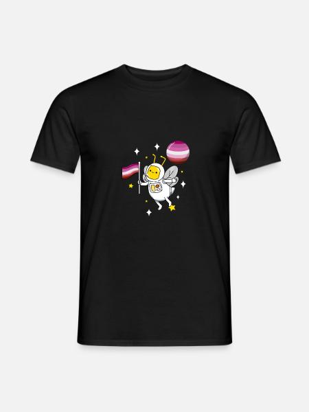 Bee in space Lesbian Pride - Men's T-Shirt - black